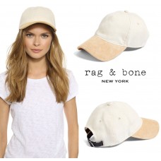 RAG & BONE Marilyn Baseball CAP Hat Cream Suede Brim ONE SIZE Adjustable NEW  eb-67166301